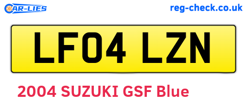 LF04LZN are the vehicle registration plates.