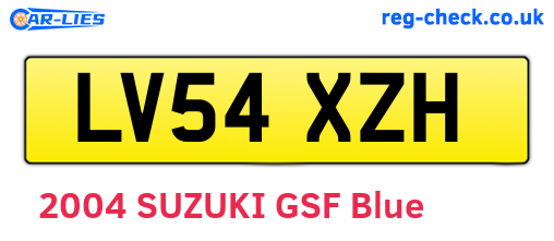 LV54XZH are the vehicle registration plates.