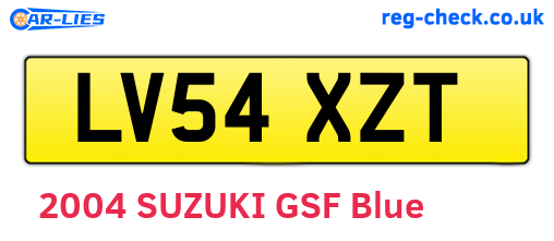 LV54XZT are the vehicle registration plates.