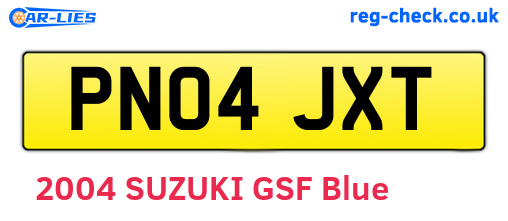 PN04JXT are the vehicle registration plates.