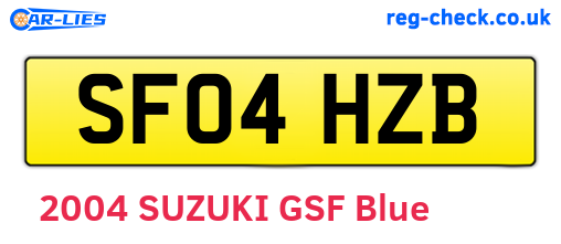 SF04HZB are the vehicle registration plates.
