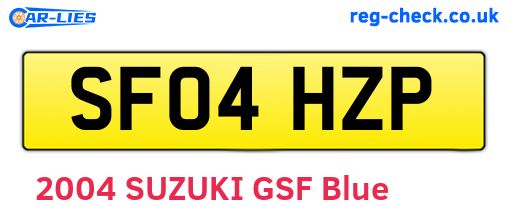 SF04HZP are the vehicle registration plates.