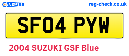 SF04PYW are the vehicle registration plates.