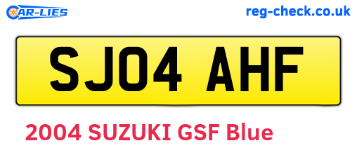 SJ04AHF are the vehicle registration plates.