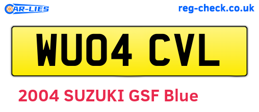WU04CVL are the vehicle registration plates.