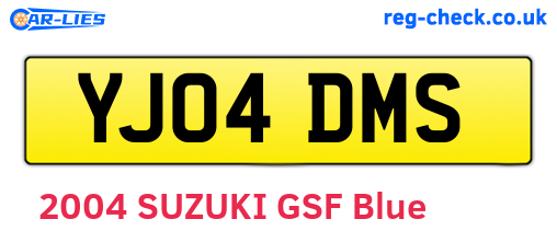 YJ04DMS are the vehicle registration plates.