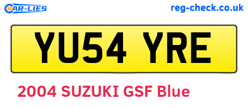 YU54YRE are the vehicle registration plates.