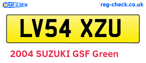 LV54XZU are the vehicle registration plates.