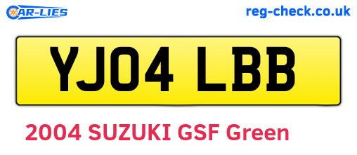 YJ04LBB are the vehicle registration plates.