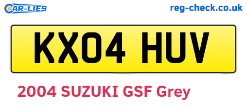 KX04HUV are the vehicle registration plates.
