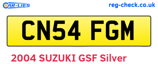 CN54FGM are the vehicle registration plates.