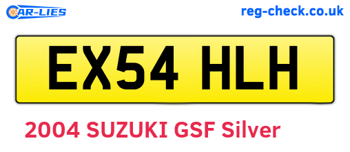 EX54HLH are the vehicle registration plates.