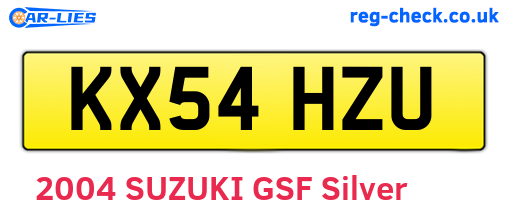 KX54HZU are the vehicle registration plates.