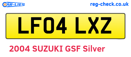 LF04LXZ are the vehicle registration plates.
