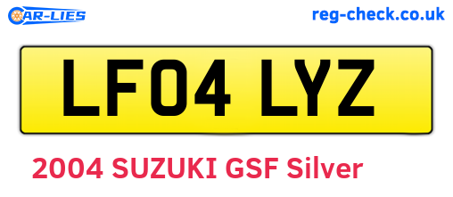 LF04LYZ are the vehicle registration plates.