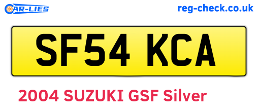 SF54KCA are the vehicle registration plates.