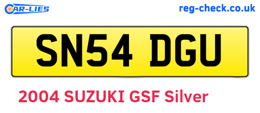 SN54DGU are the vehicle registration plates.
