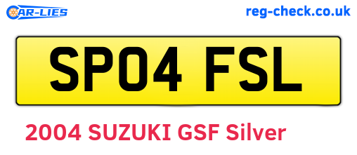 SP04FSL are the vehicle registration plates.