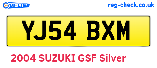 YJ54BXM are the vehicle registration plates.