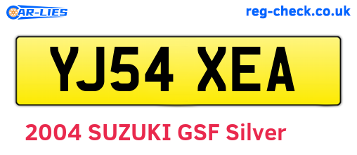 YJ54XEA are the vehicle registration plates.