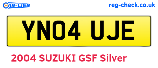 YN04UJE are the vehicle registration plates.