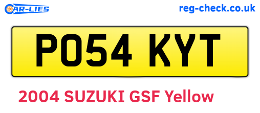 PO54KYT are the vehicle registration plates.
