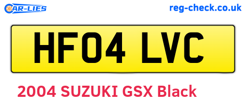 HF04LVC are the vehicle registration plates.