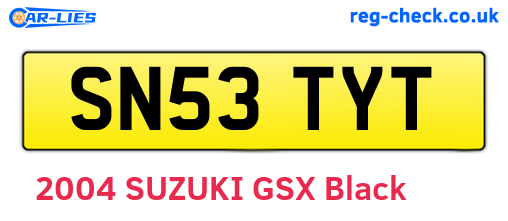 SN53TYT are the vehicle registration plates.