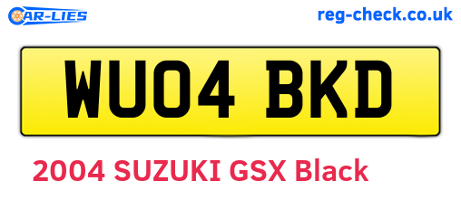 WU04BKD are the vehicle registration plates.