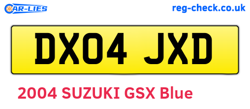 DX04JXD are the vehicle registration plates.