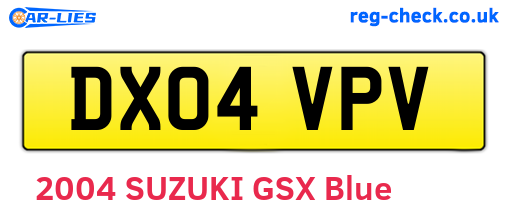 DX04VPV are the vehicle registration plates.