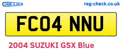 FC04NNU are the vehicle registration plates.