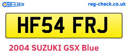 HF54FRJ are the vehicle registration plates.