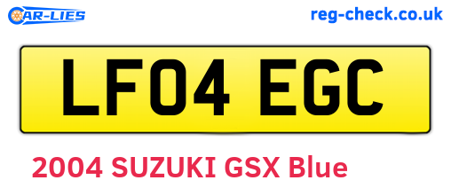 LF04EGC are the vehicle registration plates.