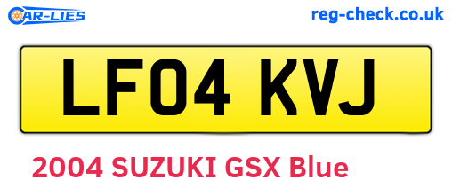 LF04KVJ are the vehicle registration plates.