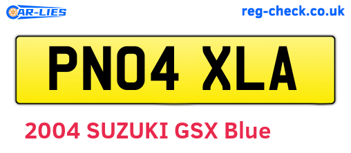 PN04XLA are the vehicle registration plates.