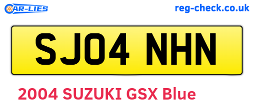 SJ04NHN are the vehicle registration plates.