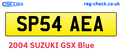 SP54AEA are the vehicle registration plates.