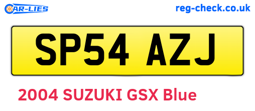SP54AZJ are the vehicle registration plates.