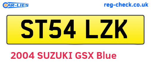ST54LZK are the vehicle registration plates.
