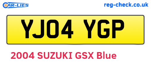 YJ04YGP are the vehicle registration plates.
