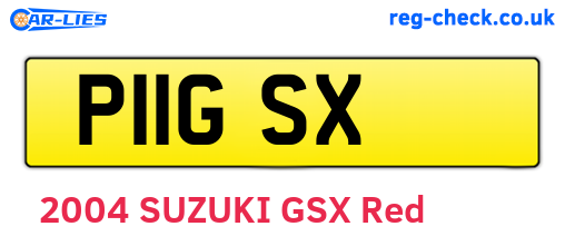 P11GSX are the vehicle registration plates.