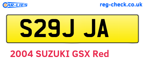 S29JJA are the vehicle registration plates.