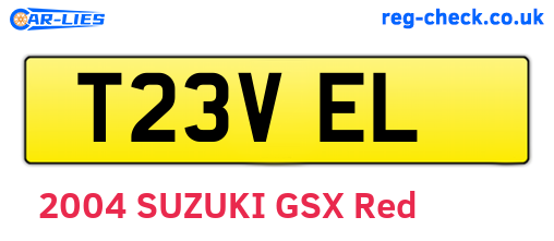 T23VEL are the vehicle registration plates.