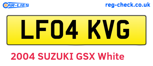 LF04KVG are the vehicle registration plates.