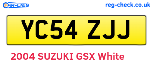 YC54ZJJ are the vehicle registration plates.