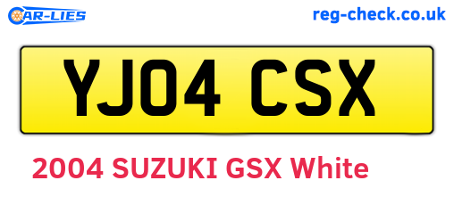 YJ04CSX are the vehicle registration plates.
