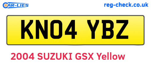 KN04YBZ are the vehicle registration plates.