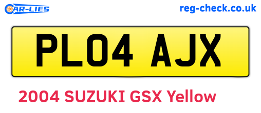 PL04AJX are the vehicle registration plates.