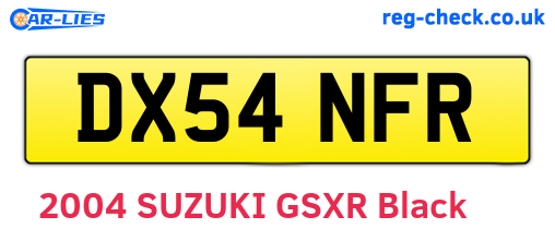 DX54NFR are the vehicle registration plates.